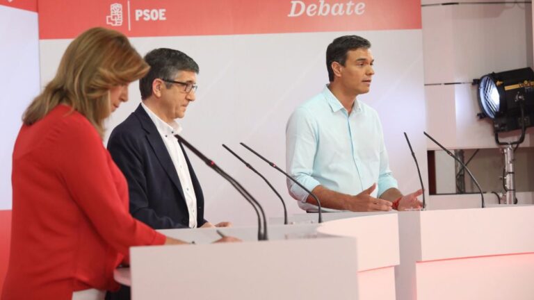 Pedro Sánchez, Patxi López y Susana Díaz