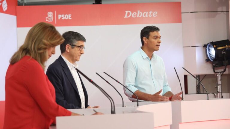 Pedro Sánchez, Patxi López y Susana Díaz