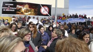 Manifestación en defensa del hospital de Móstoles