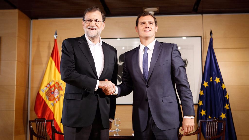 Mariano Rajoy, presidente del Gobierno con Alber Rivera, presidente de Ciudadanos