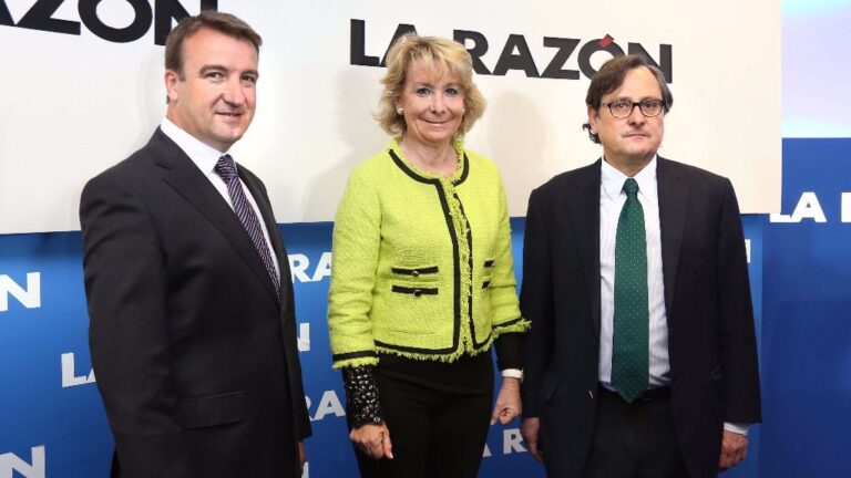 Francisco Marhuenda, director del diario La Razón y Esperanza Aguirre, expresidenta de la Comunidad de Madrid