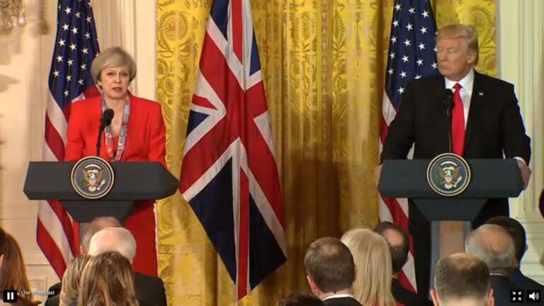 Theresa May y Donald Trump