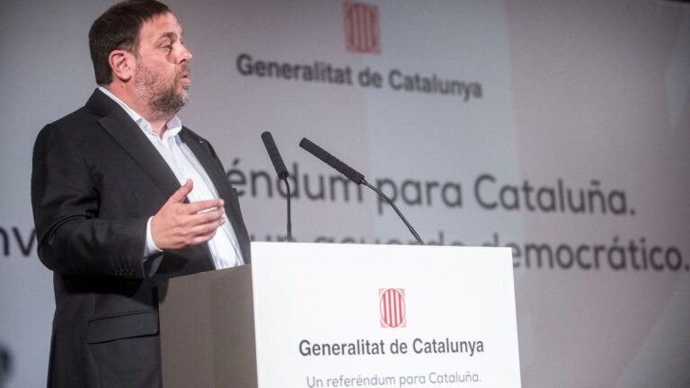 Oriol Junqueras, presidente de Esquerra Republicana de Catalunya y vicepresidente de la Generalidad de Cataluña.