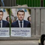 Cartel de Emmanuel Macron, presidente de Francia