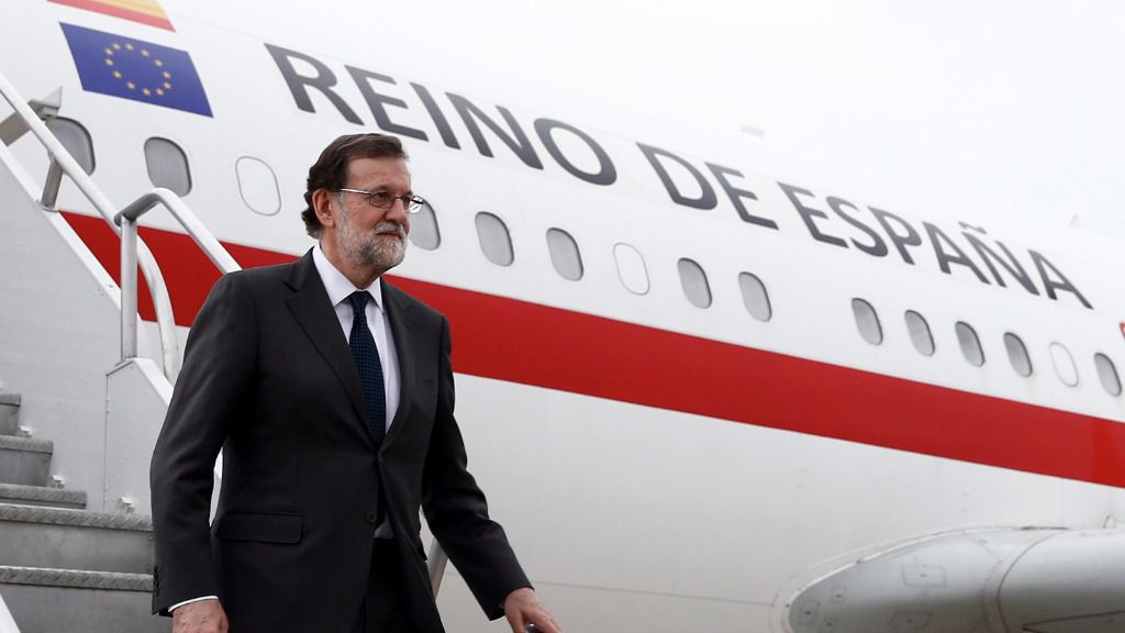 Mariano Rajoy, presidente del Gobierno, avion