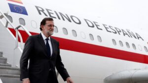 Mariano Rajoy, presidente del Gobierno, avion