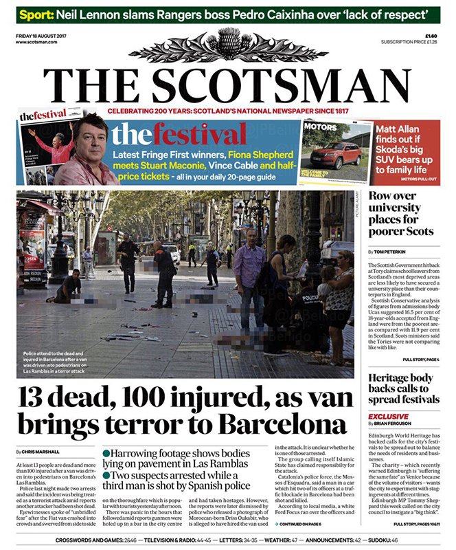 Así son las portadas de la prensa internacional el día después del atentado  - EL BOLETIN