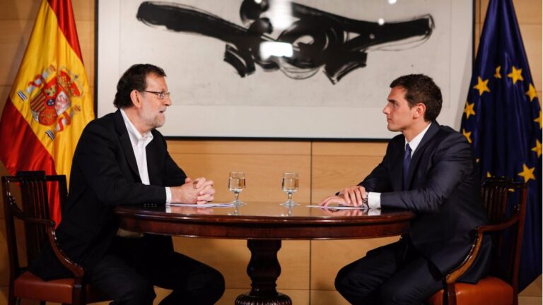 Mariano Rajoy, presidente del Gobierno con Albert Rivera, presidente de Ciudadanos