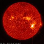 Potente llamarada solar captada este miércoles desde el Solar Dynamics Observatory de la NASA. / NASA/Goddard/SDO