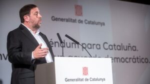 Oriol Junqueras, presidente de Esquerra Republicana de Catalunya y vicepresidente de la Generalidad de Cataluña.