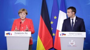 Angela Merkel y Emmanuelle Macron