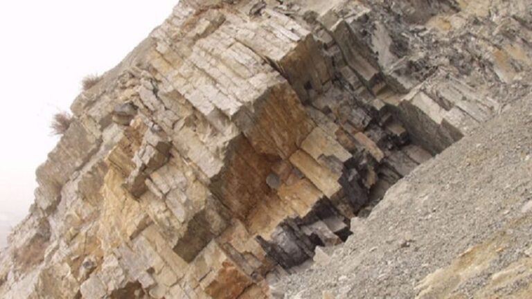 Rocas sedimentarias en Meishan, China, que contienen evidencias de una perturbación en el ciclo de carbono inmediatamente anterior a la mayor extinción en masa de la Tierra