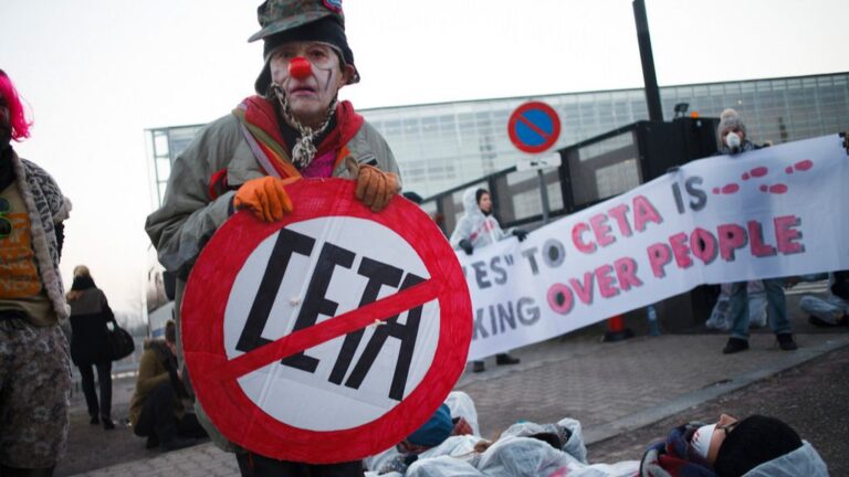 Manifestación contra el CETA en Estrasburgo.