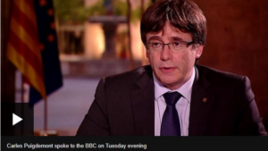 Carles Puigdemont en la cadena BBC.