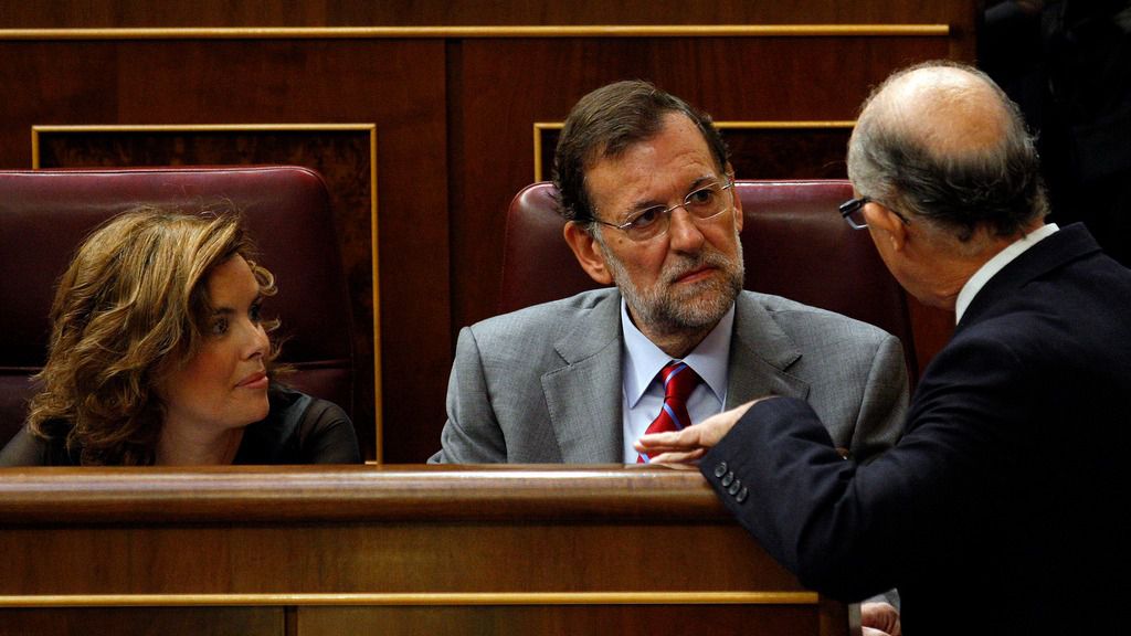 Cristobal Montoro, Mariano Rajoy y Soraya Sáenz de Santamaría