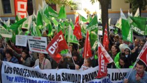 Manifestación profesionales sanidad privada de Madrid