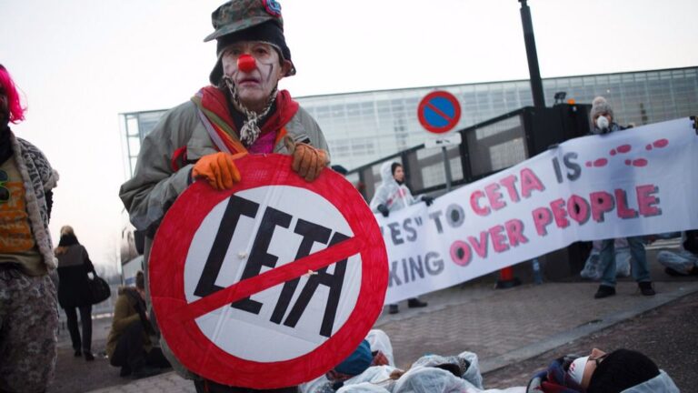 Manifestación contra el CETA en Estrasburgo.