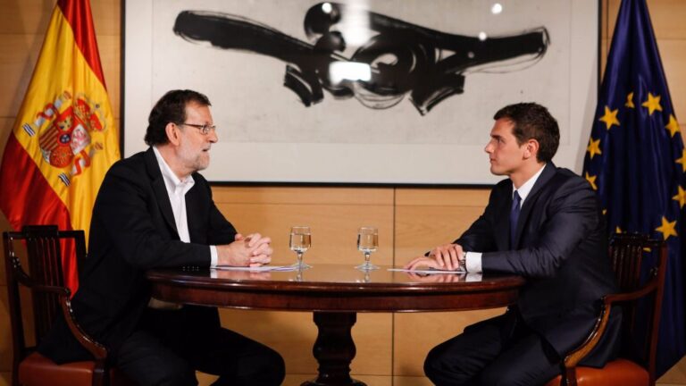 Mariano Rajoy, presidente del Gobierno con Albert Rivera, presidente de Ciudadanos