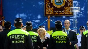 Manuela Carmena en la festividad del patrón de Policía Municipal.