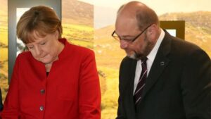 Angela Merkel y Martin Schulz