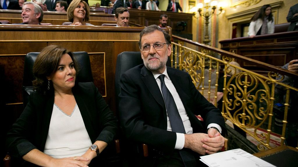 Mariano Rajoy con Soraya Sáenz de Santamaría