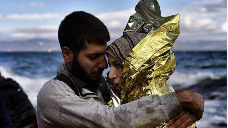 Pareja de refugiados