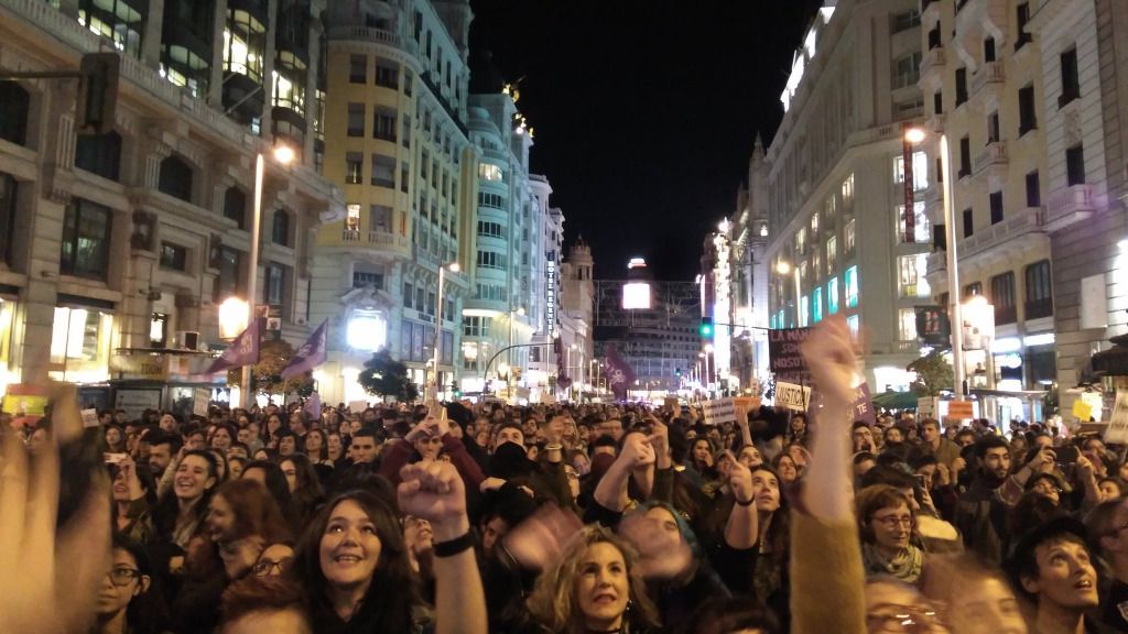 Manifestación contra la violencia sexual contra las mujeres