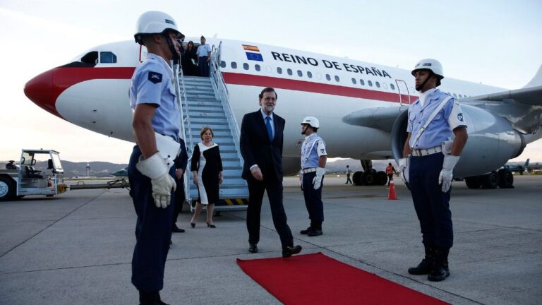 Mariano Rajoy, presidente del Gobierno, avion