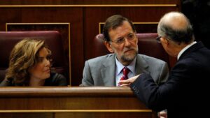 Cristobal Montoro, Mariano Rajoy y Soraya Sáenz de Santamaría