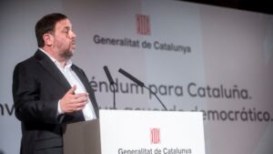 Oriol Junqueras, presidente de Esquerra Republicana de Catalunya y vicepresidente de la Generalidad de Cataluña.