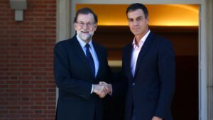 Mariano Rajoy y Pedro Sanchez en La Moncloa