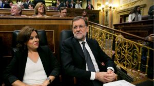 Mariano Rajoy con Soraya Sáenz de Santamaría