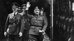Adolf Hitler y Francisco Franco en Hendaya