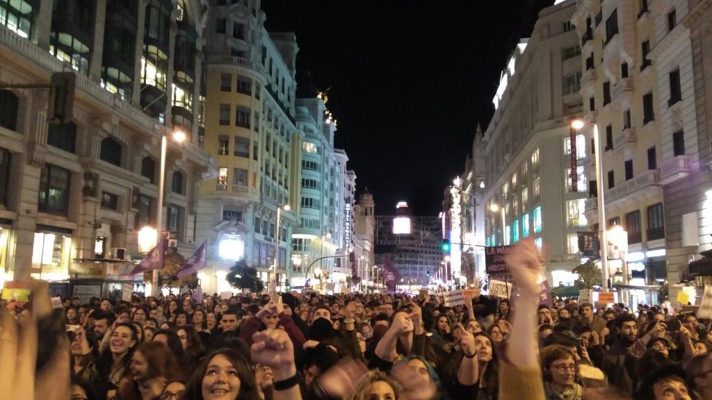 Manifestación contra la violencia sexual contra las mujeres