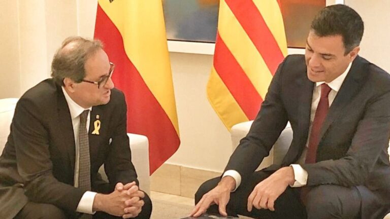 Pedro Sánchez y Quim Torra.