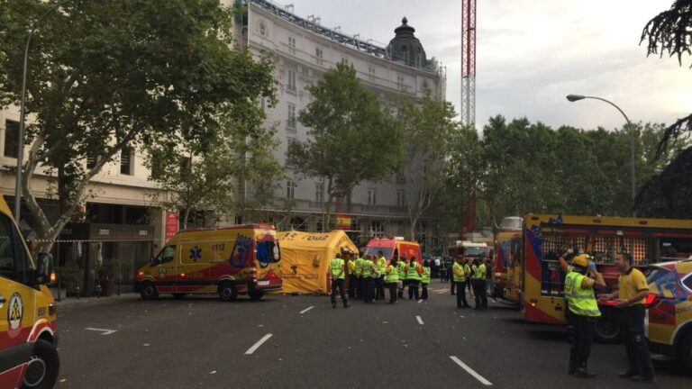 Derrumbamiento de unas obras en el Hotel Ritz