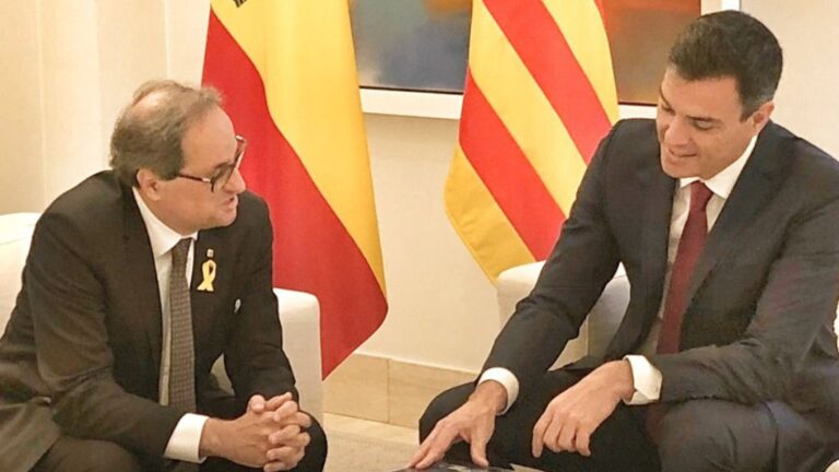 Pedro Sánchez y Quim Torra.