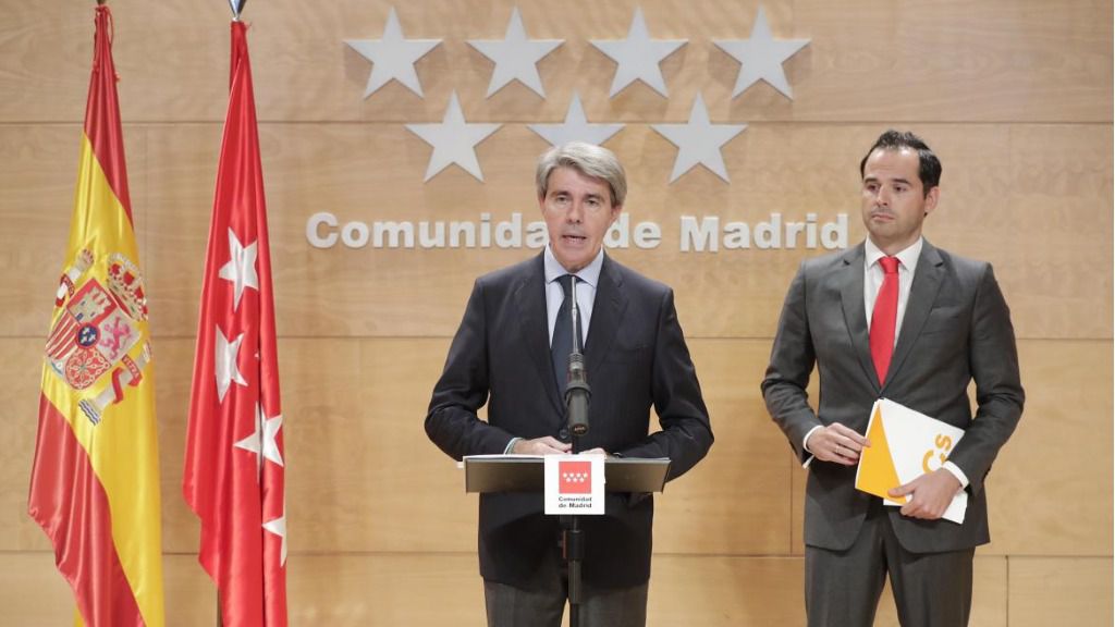 Ignacio Aguado y Ángel Garrido tras su acuerdo presupuestario
