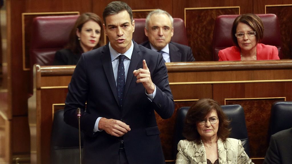 El presidente del Gobierno, Pedro Sánchez, en el Congreso