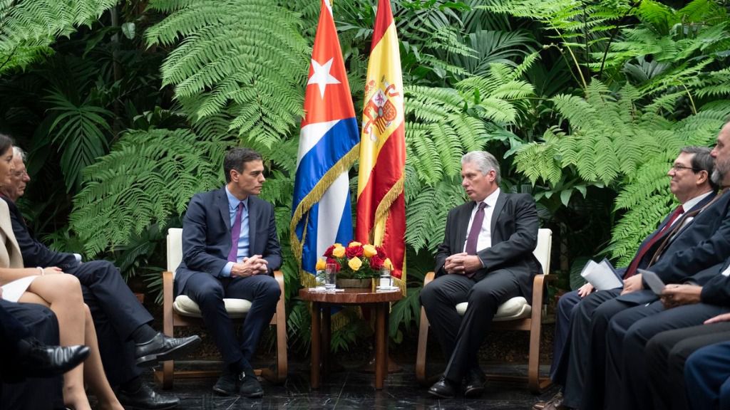 Pedro Sánchez y Miguel Díaz-Canel