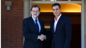 Mariano Rajoy y Pedro Sanchez en La Moncloa