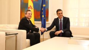 Pedro Sánchez y Mario Draghi