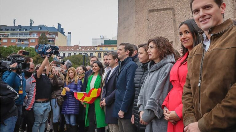 Pablo Casado, Albert Rivera y Santiago Abascal