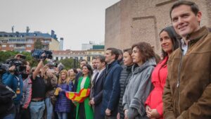 Pablo Casado, Albert Rivera y Santiago Abascal