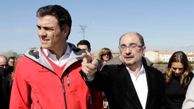 Pedro Sánchez y Javier Lambán