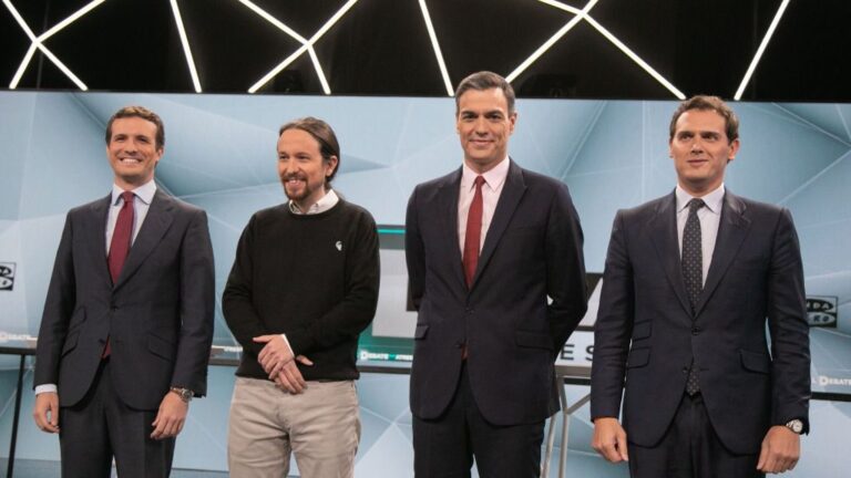 Pedro Sánchez, Pablo Casado, Pablo Iglesias y Albert Rivera