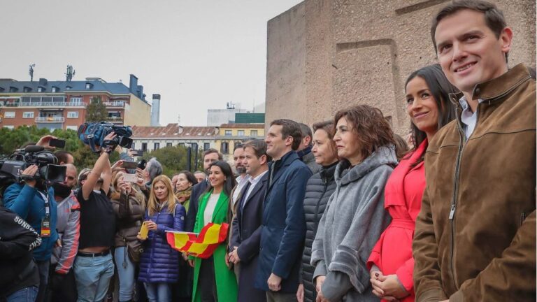 Pablo Casado, Albert Rivera y Santiago Abascal