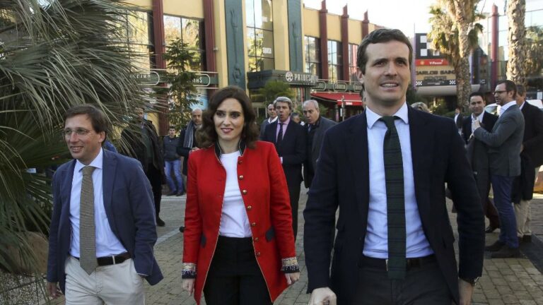 José Luis Martínez Almeida, Isabel Díaz Ayuso y Pablo Casado