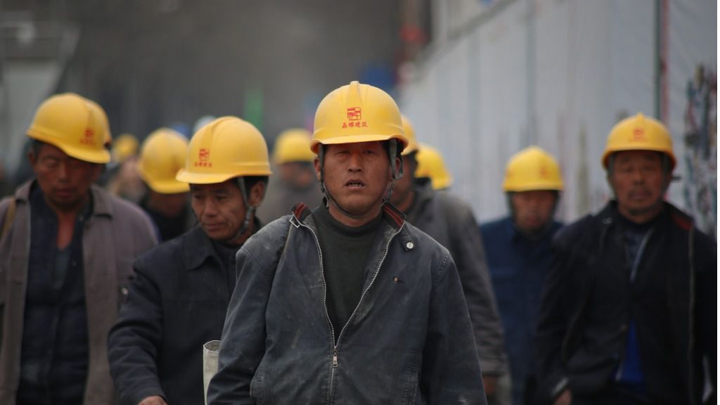 Trabajadores de una fábrica en China