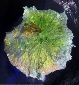 Imagen del incendio tomada por el satélite Sentinel 2 del Programa Europeo de Emergencias Copernicus y modificada por la Agencia Espacial Europea (ESA)